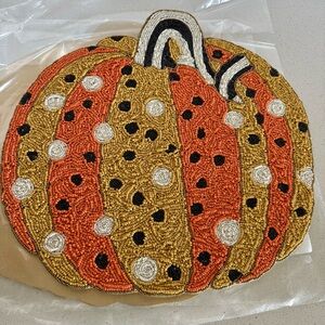 New..set of 2 Mackenzie Childs polka pumpkin placemats